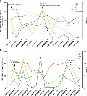 Diagnosis and Treatment of Myeloproliferative Neoplasms With PCM1-JAK2 Rearrangement: Case Report and Literature Review